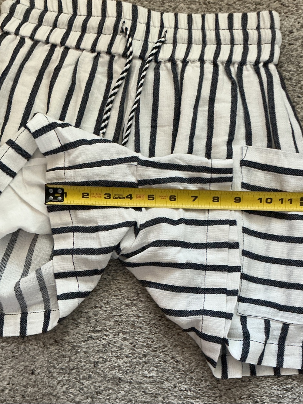 NWT Cotierra Striped Drawstring Women’s Shorts - White & Navy - Picture 5 of 9